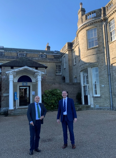 Andrew with headmaster John Green at Seaford College