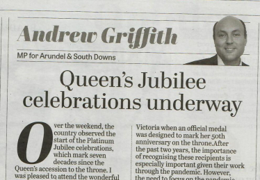 Andrew's column in West Sussex newspapers 10th February