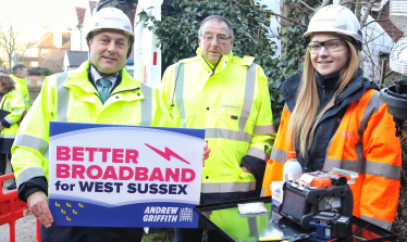 Andrew Griffith with Openreach workers