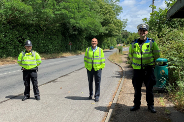 Andrew on duty with Sussex Police Officers