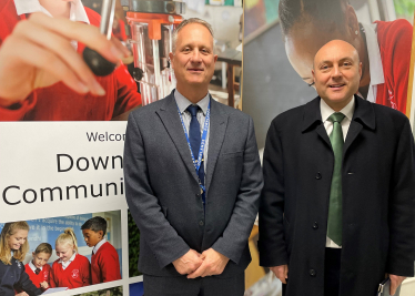 Andrew with headteacher Mark Wignall