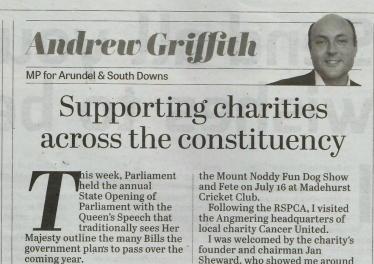 Andrew's column in West Sussex newspapers 12th May