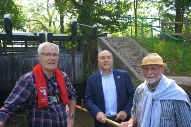 Andrew Griffith MP at Wey and Arun canal near Wisborough Green