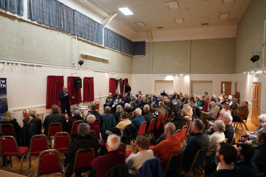 Andrew Griffith MP at Pulborough Village Hall hosting the Assisted Dying Consultation.