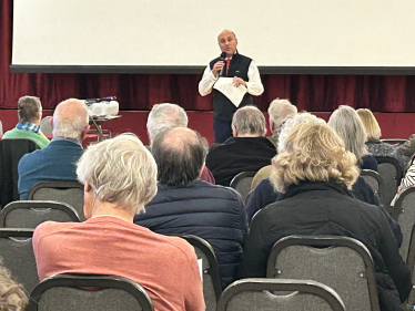 Andrew speaking to Steyning residents at the Annual Parish Meeting