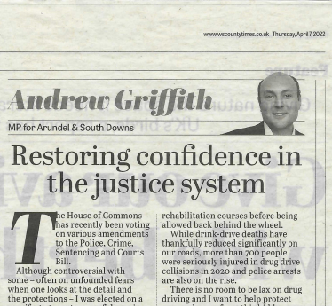 Andrew's column in West Sussex newspapers 7th April