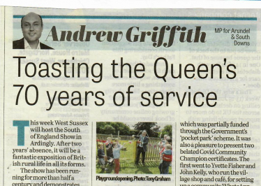 Andrew's column in West Sussex newspapers 9th June