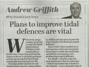 Andrew's column in West Sussex newspapers 21st April