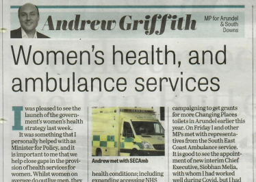 Andrew's column in West Sussex newspapers 28th July