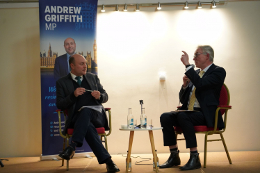 Andrew Griffith in conversation in Pulborough