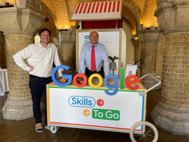 Andrew welcomes Google to Arundel Town Hall, pictured with Tom Morrison-Bell