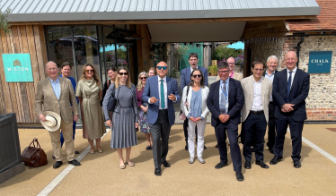 Andrew with a delegation of Ambassadors at Wiston Estate as part of Wilton Park summit