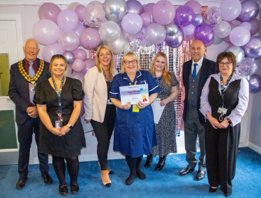 Andrew Griffith with award-winning team at Croft Meadow care home