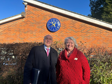 Andrew Griffith MP with Mrs. Sarah Palmer-Headteacher at Camelsdale Primary School