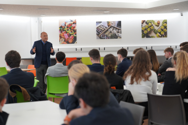 Andrew Griffith MP speaking to students at Seaford College in Petworth