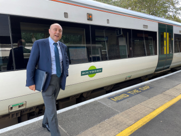 Andrew Griffith MP at Barnham station