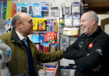 Andrew Griffith with Arundel Postmaster, Paul Money