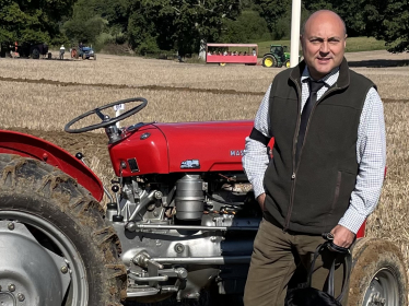 Andrew with plough at West Grinstead ploughing match 