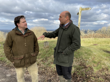 Cllr Josh Potts (Horsham District Council) with Andrew at Kithurst Hill 