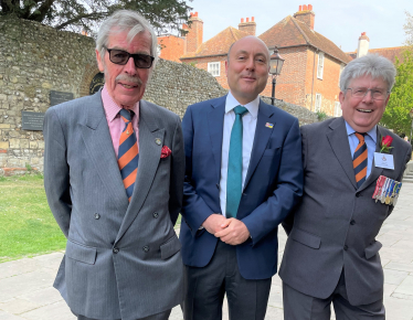 Major Douglas McCully, President; Andrew Griffith MP; Major Barry Lane MBE, Chairman.